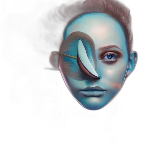 mask, face, robot, hair transparent PNG cut-out