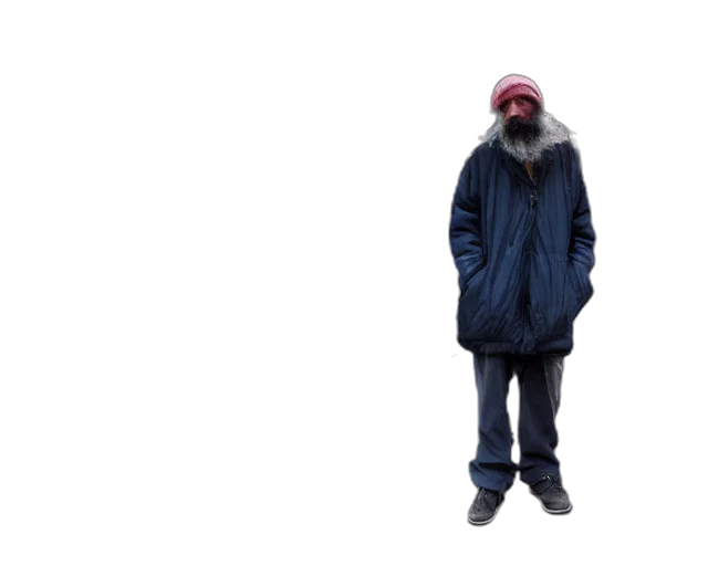 jacket, hat, staff, mask transparent PNG cut-out