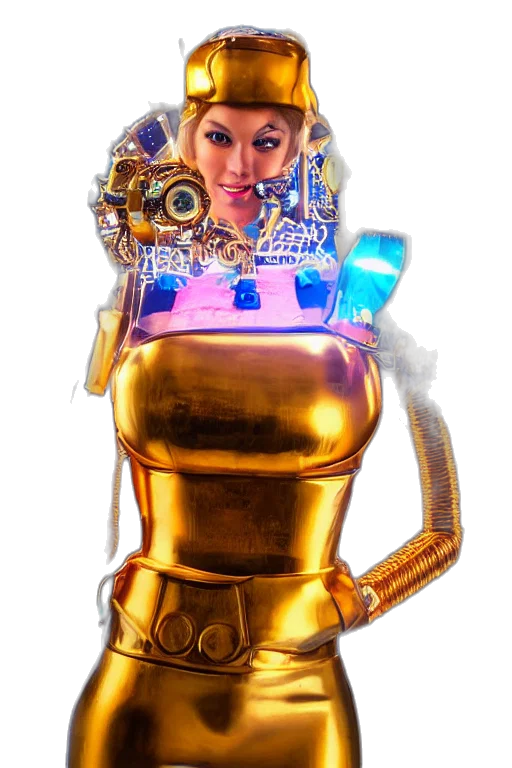 robot, crown, weapon, mask transparent PNG cut-out