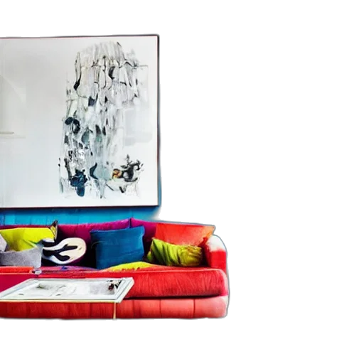 furniture, photorealistic, colorful, red transparent PNG cut-out