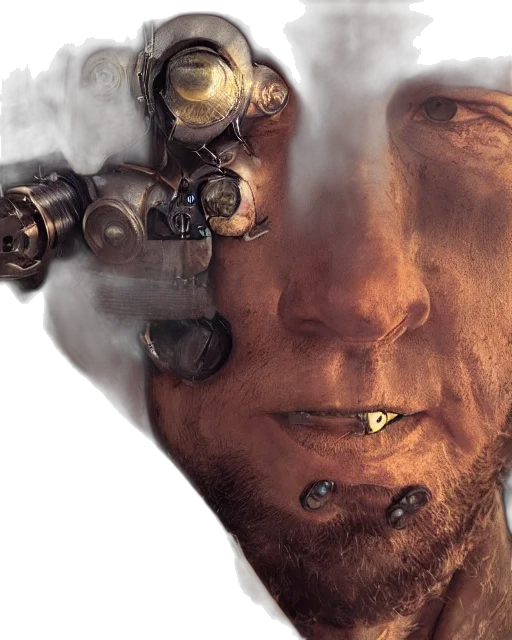 face, robot, mask, cyberpunk transparent PNG cut-out