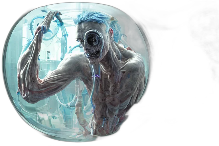concept art, fantasy art, comic book art, cyberpunk transparent PNG cut-out