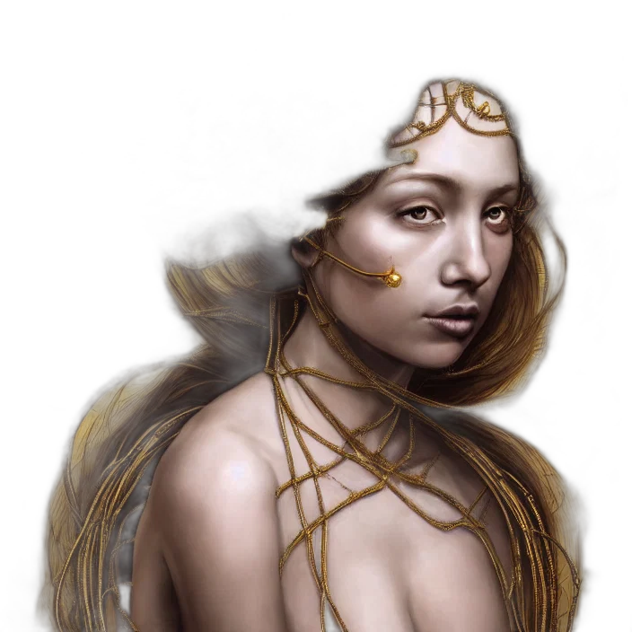 jewelry, crown, face, fantasy art transparent PNG cut-out