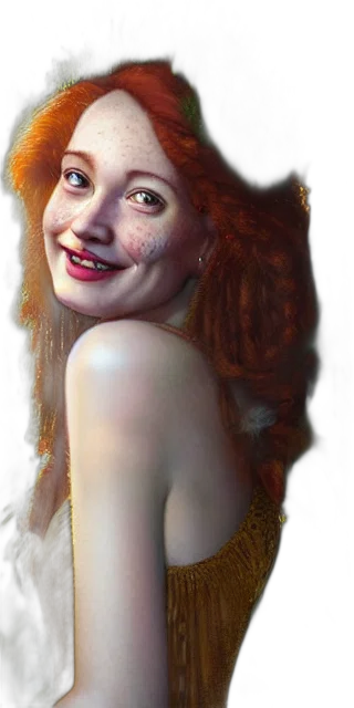 face, creature, dress, hair transparent PNG cut-out