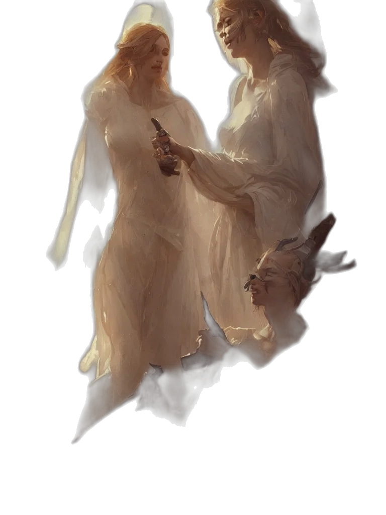 creature, dress, staff, dragon transparent PNG cut-out