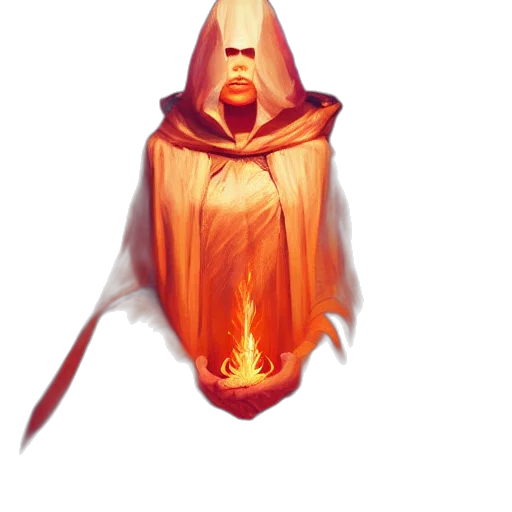 mask, creature, staff, dress transparent PNG cut-out