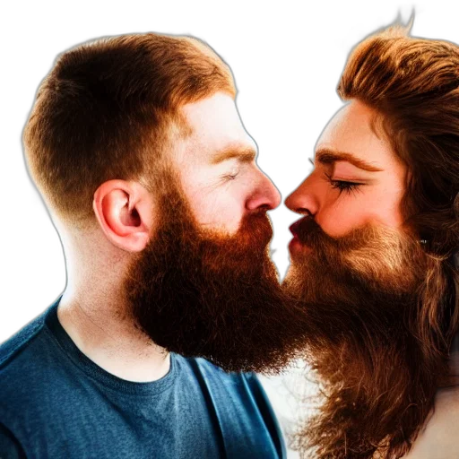 hair, photorealistic, red, bearded transparent PNG cut-out