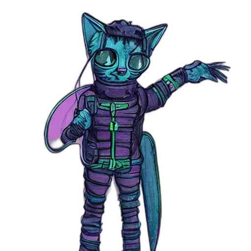 staff, jacket, creature, robot transparent PNG cut-out