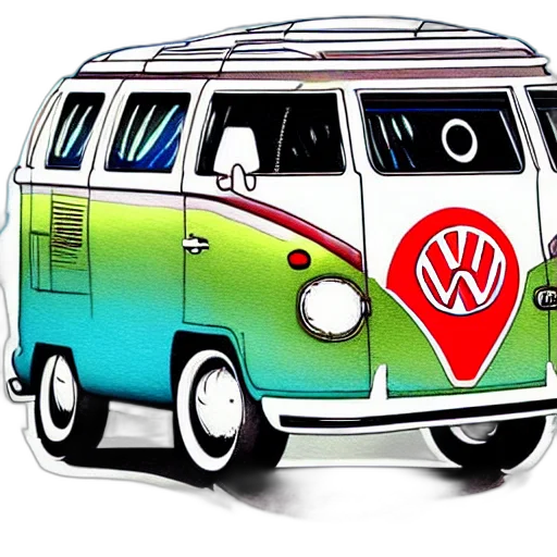 car, cartoon, watercolor, concept art transparent PNG cut-out