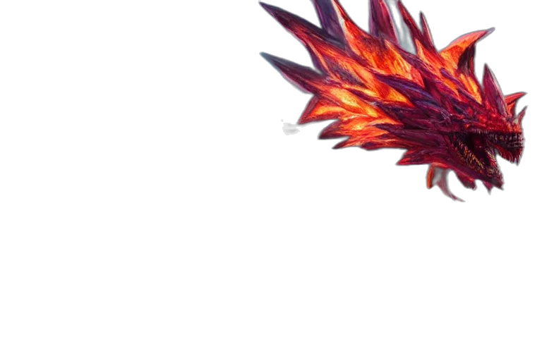 dragon, hair, weapon, flower transparent PNG cut-out