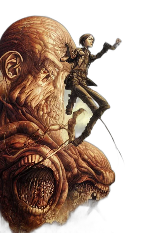 concept art, comic book art, attack, titan transparent PNG cut-out