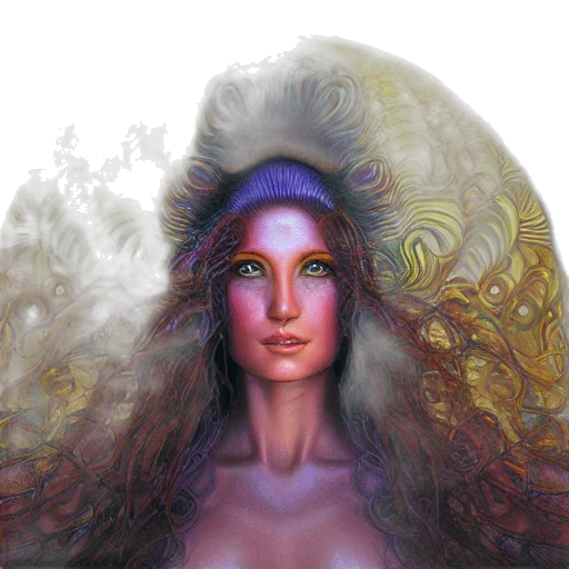 hair, face, crown, fantasy art transparent PNG cut-out