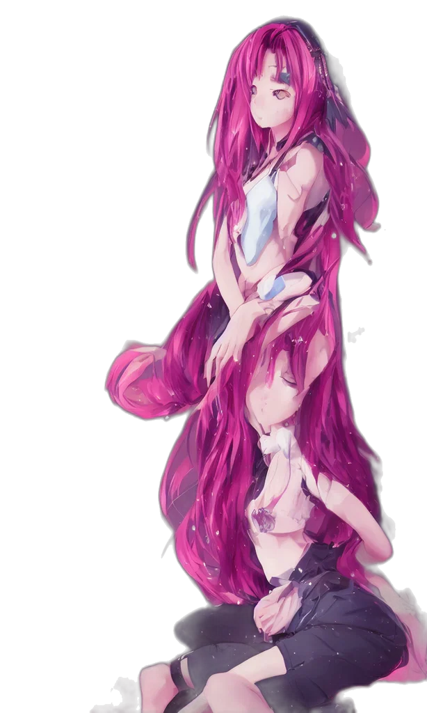 dress, hair, creature, mask transparent PNG cut-out