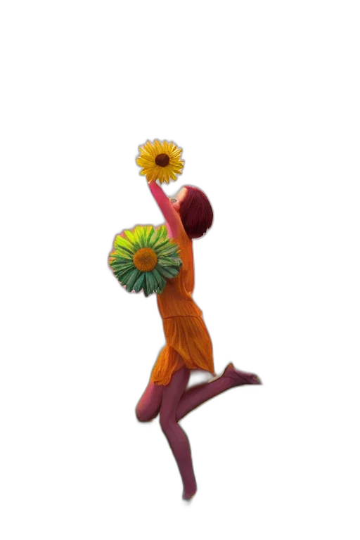 flower, staff, umbrella, hat transparent PNG cut-out