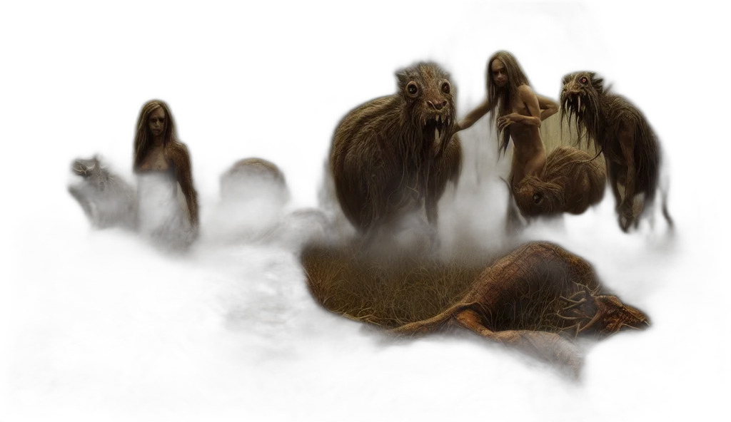 creature, hair, animal, concept art transparent PNG cut-out