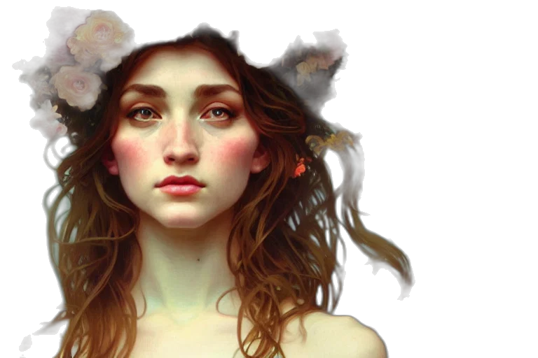 face, crown, fantasy art, photorealistic transparent PNG cut-out