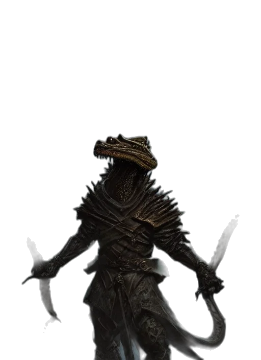 dragon, creature, staff, sword transparent PNG cut-out