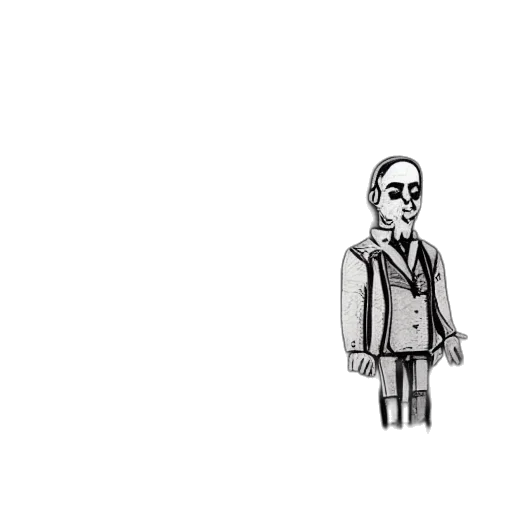 jacket, staff, robot, cartoon transparent PNG cut-out