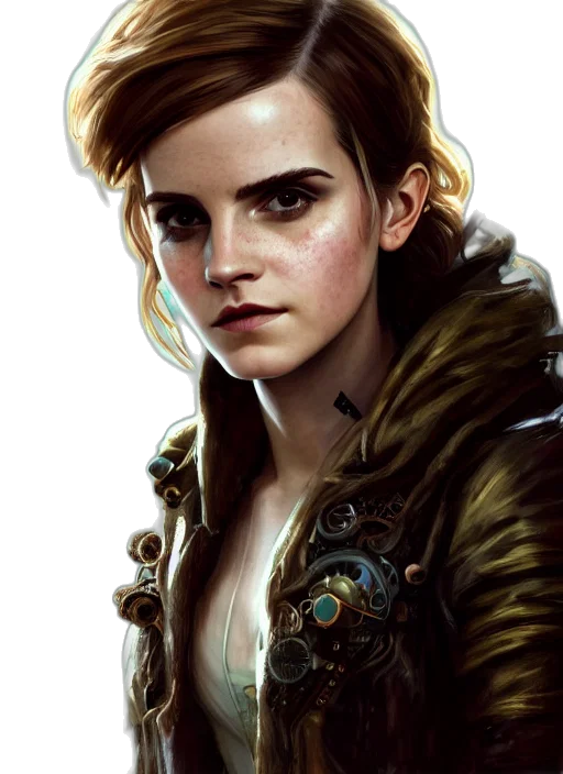 jacket, face, fantasy art, concept art transparent PNG cut-out