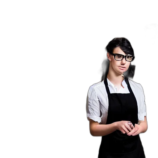 staff, food, dress, face transparent PNG cut-out