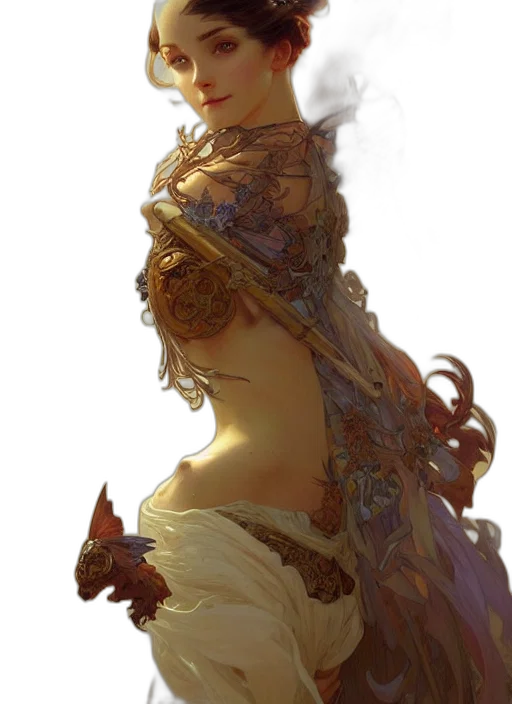 dress, dragon, crown, face transparent PNG cut-out