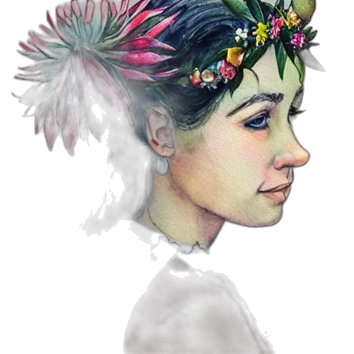 crown, face, hat, flower transparent PNG cut-out