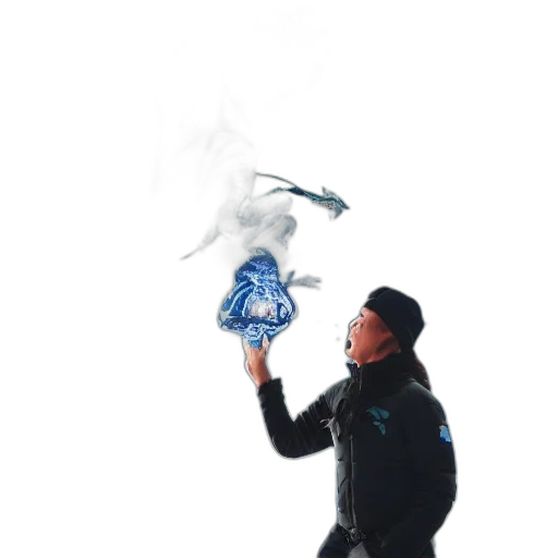 umbrella, jacket, staff, dragon transparent PNG cut-out
