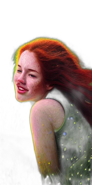 face, hair, creature, dress transparent PNG cut-out