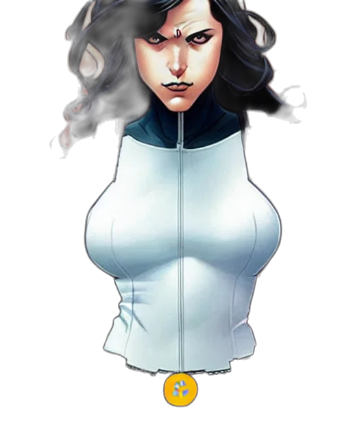 dress, face, jacket, comic book art transparent PNG cut-out