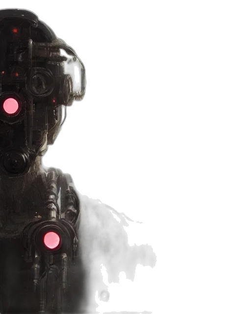robot, cyberpunk, concept art, 3d render transparent PNG cut-out