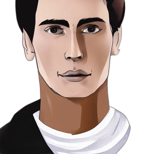 face, cartoon, photorealistic, pixel art transparent PNG cut-out