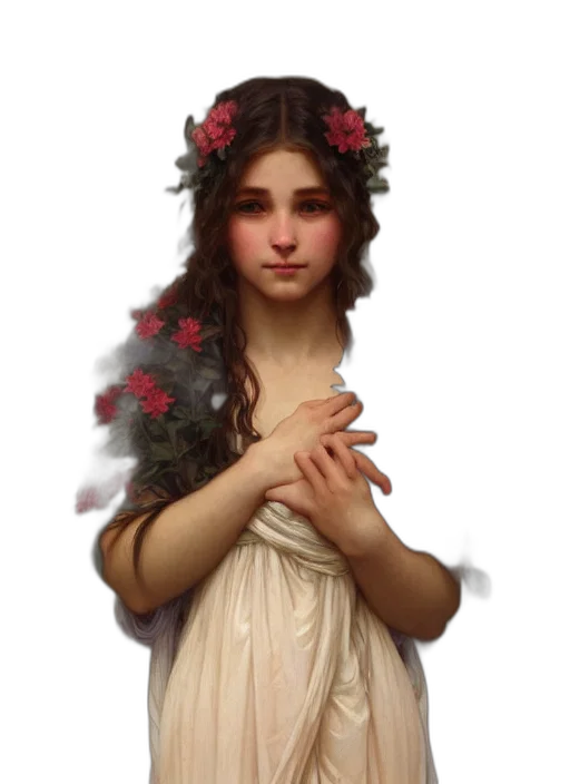 dress, crown, face, fantasy art transparent PNG cut-out