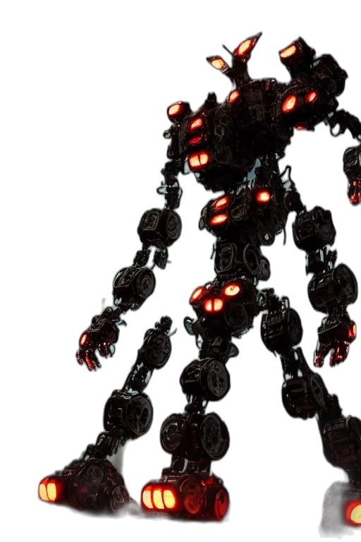 robot, staff, weapon, creature transparent PNG cut-out