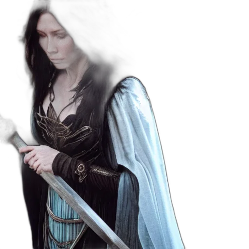 sword, staff, dress, dragon transparent PNG cut-out