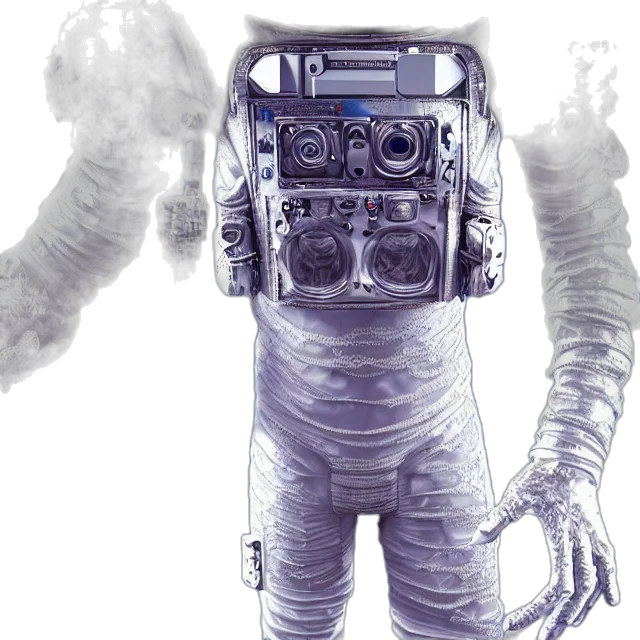robot, staff, mask, creature transparent PNG cut-out