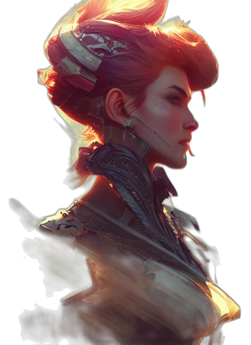 face, robot, crown, staff transparent PNG cut-out