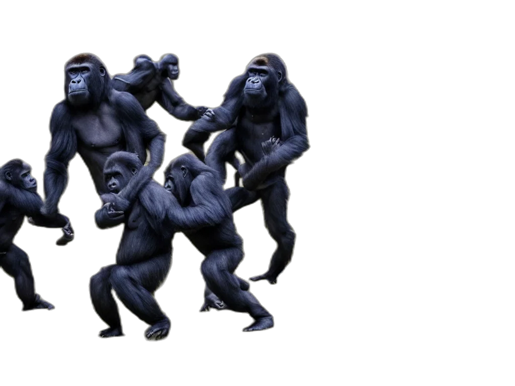 animal, concept art, 3d render, gorillas transparent PNG cut-out