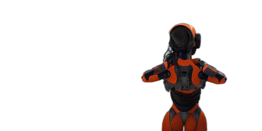 robot, 3d render, concept art, outer space transparent PNG cut-out