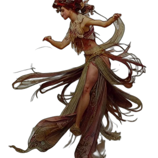 dress, staff, creature, concept art transparent PNG cut-out