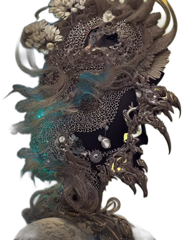 mask, dragon, creature, jewelry transparent PNG cut-out