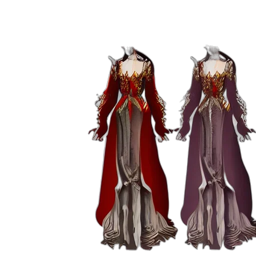 dress, concept art, fantasy art, 3d render transparent PNG cut-out