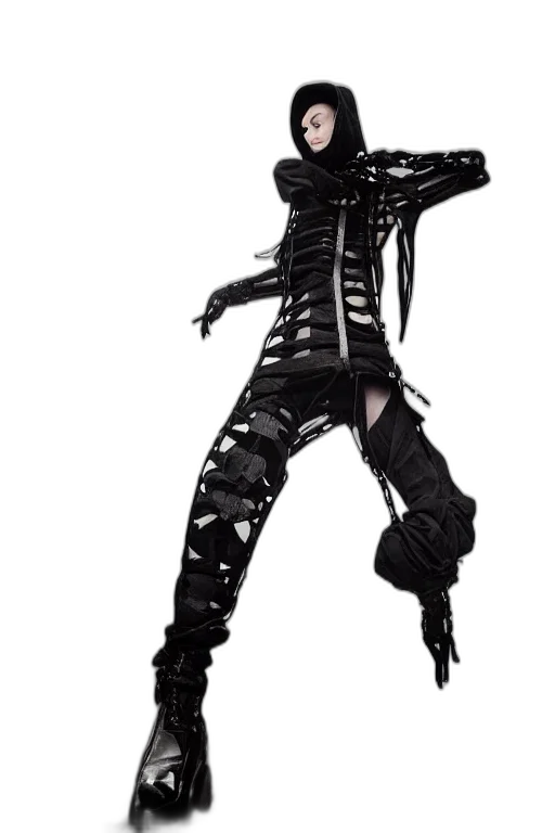 jacket, mask, staff, shoes transparent PNG cut-out