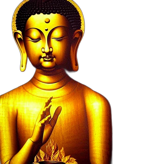 photorealistic, golden, beautiful, painting transparent PNG cut-out