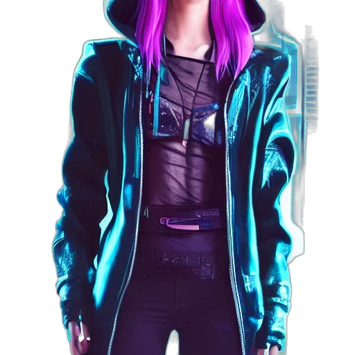 jacket, cyberpunk, concept art, 3d render transparent PNG cut-out
