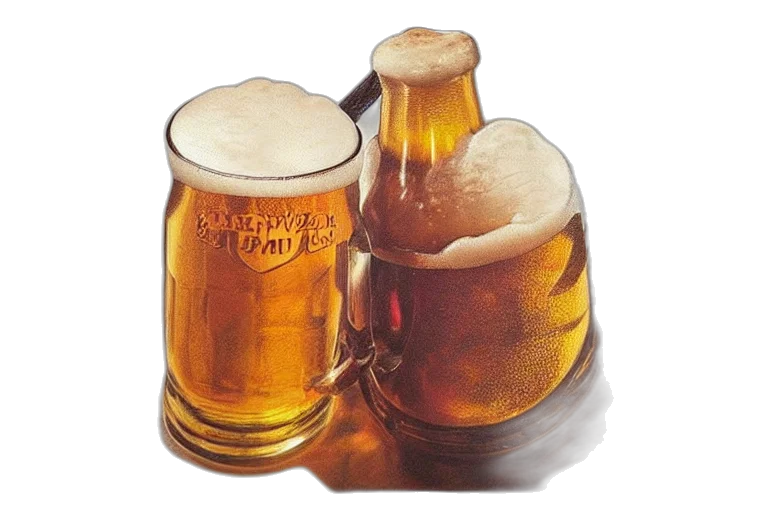 bottle, crown, food, photorealistic transparent PNG cut-out