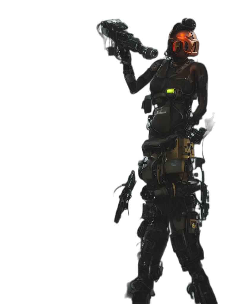 weapon, staff, robot, creature transparent PNG cut-out