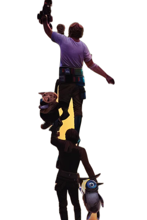 staff, weapon, creature, robot transparent PNG cut-out