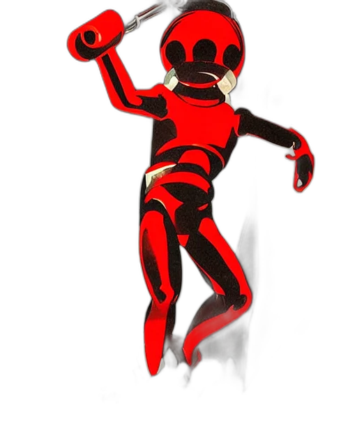 robot, mask, creature, staff transparent PNG cut-out