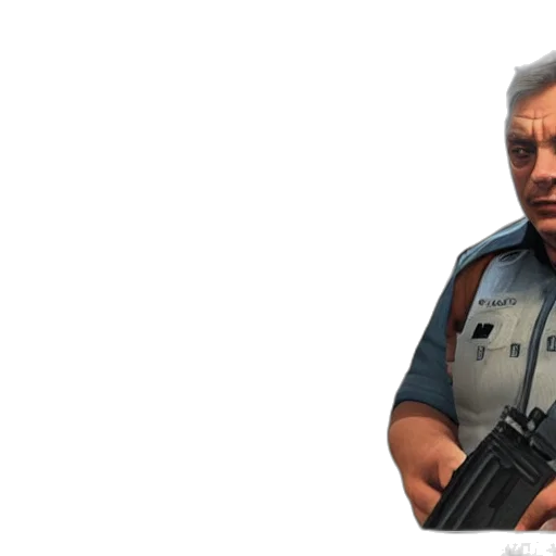 weapon, staff, face, jacket transparent PNG cut-out