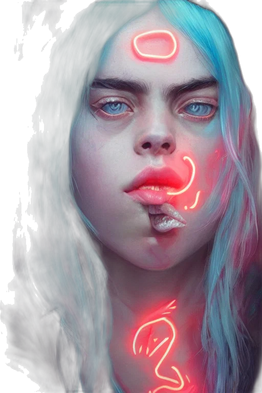 face, hair, fantasy art, photorealistic transparent PNG cut-out